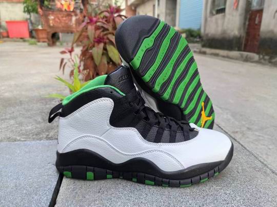 Air Jordan 10 Seattle 310805-137 White Black Green AJ X Men's Basketball Shoes-01